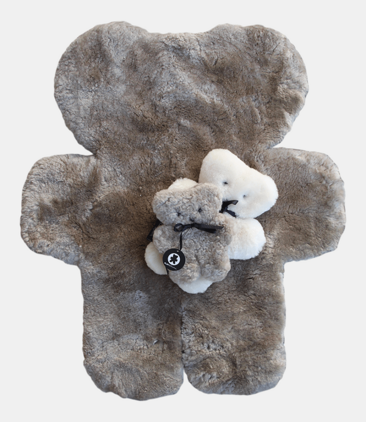 Size Comparison of FLATOUT Latte Bear Rug for Baby Shower Gifting and Natural Nurseries