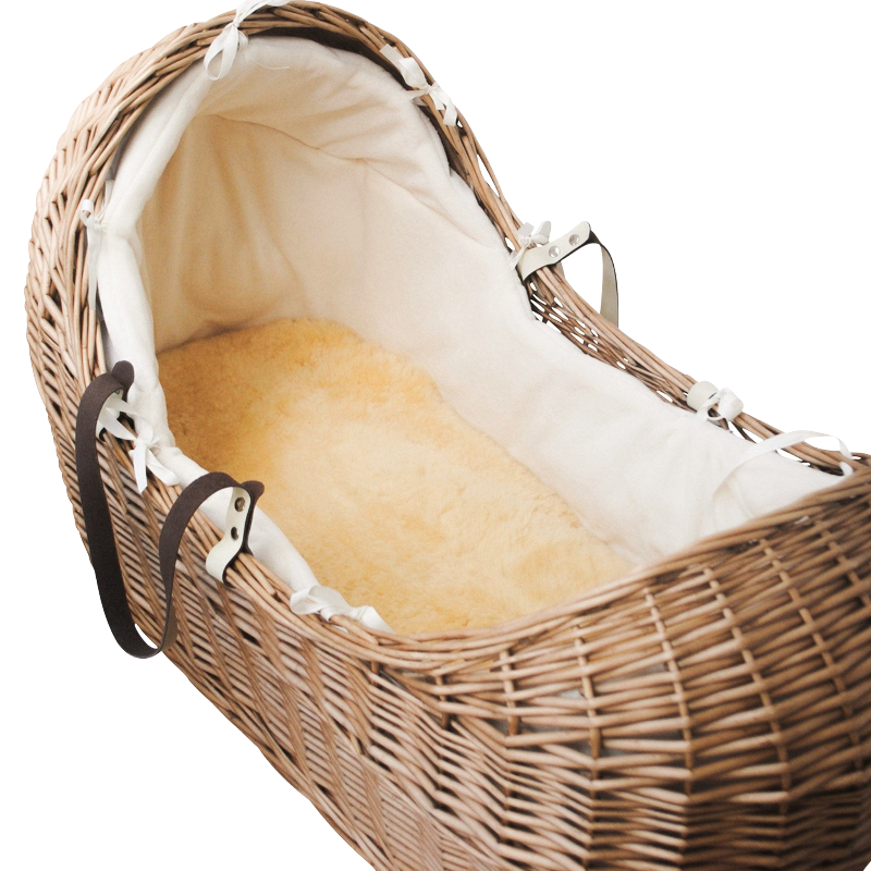 Lambskin Bassinet Liner for Sleep and Tummy Time in Natural, Neutral Honey Colour