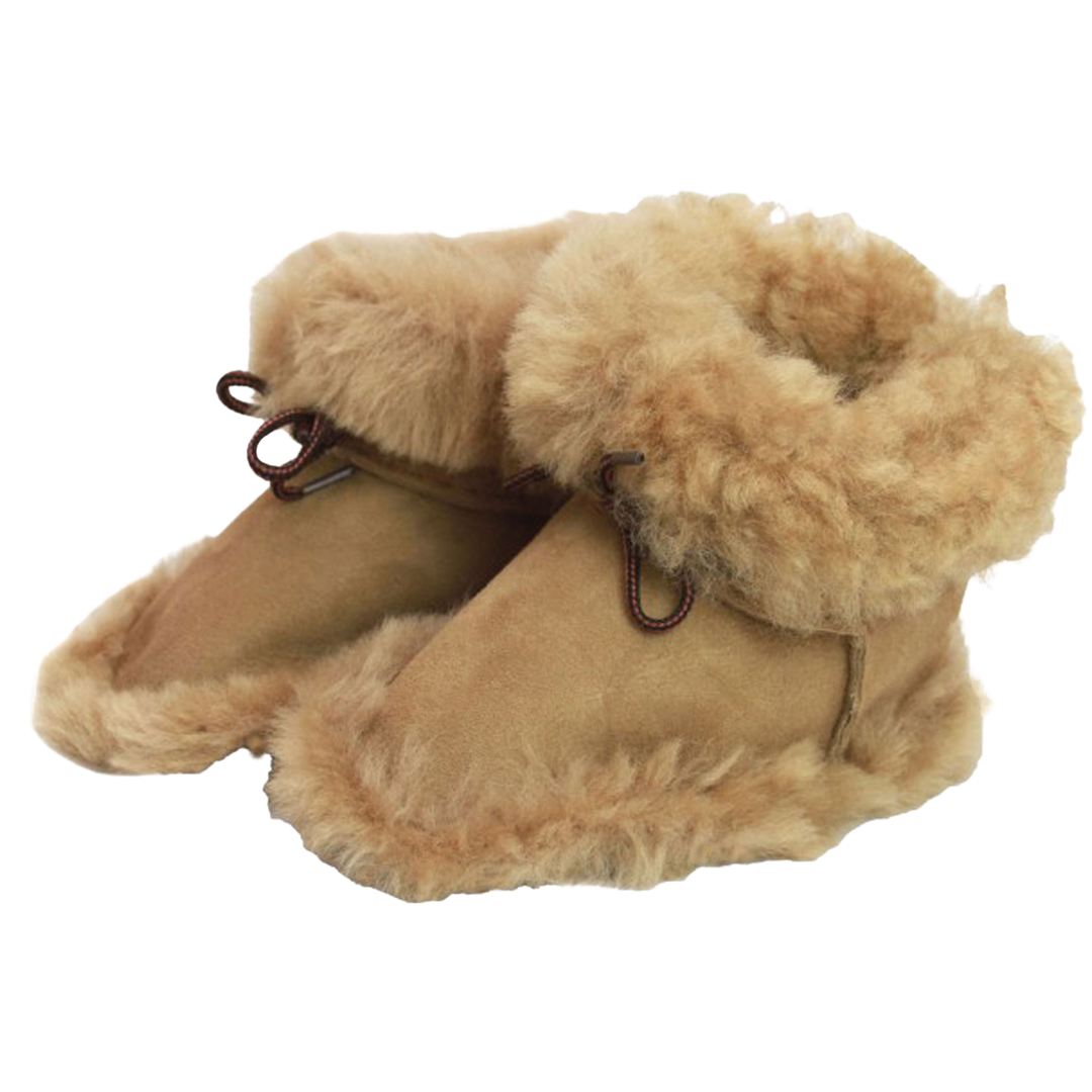Sheepskin Lined Baby Booties in Mink Colour for Comfort